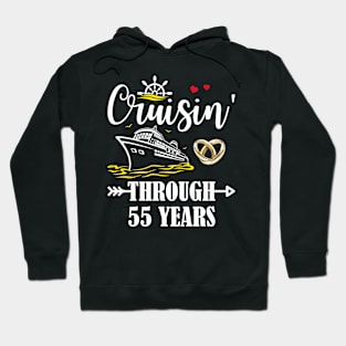 Cruising Through 55 Years Family 55th Anniversary Cruise Couple Hoodie